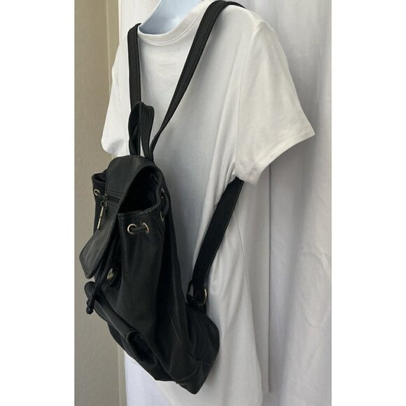 Fossil Classic Rucksack Backpack Black Leather Satchel Messenger Bag Purse Key - Picture 9 of 16